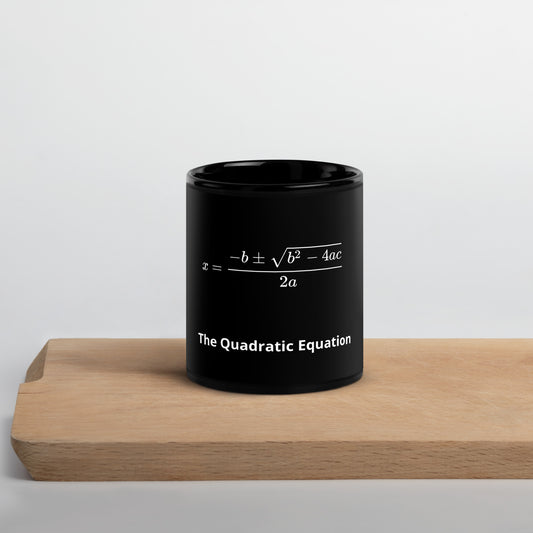 Quadratic Equation Black Glossy Mug